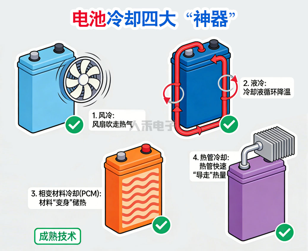 四大主流電池冷卻技術及其工程特性 四大主流電池冷卻技術及其工程特性